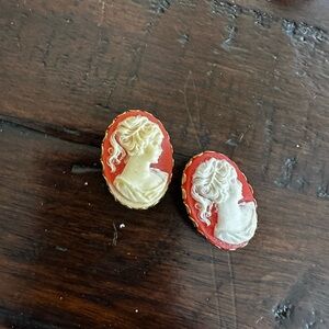 Vintage-Style Red Cameo button covers